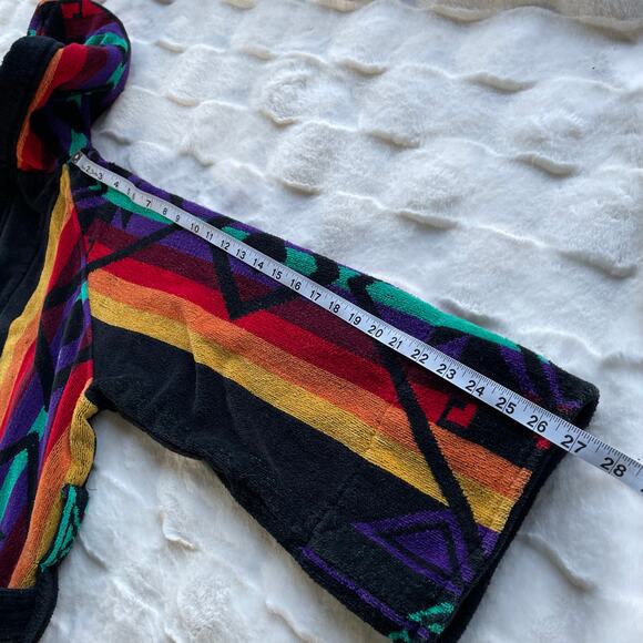 🔥Vintage STAFFORD 100% Cotton Aztec Tribal Southeastern Bathrobe Mens One Size - Picture 15 of 16